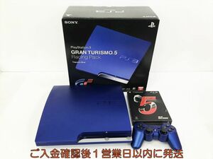 【1円】PS3 本体/箱 セット グランツーリスモ5 レーシングパック チタニウムブルー 初期化済 未検品ジャンク M07-913kk/G4