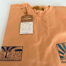未使用 ランセル LANCEL Tシャツ Mサイズ 綿100% 刺繍 オレンジ系 日本製 半袖 トップス タグ付き_画像2
