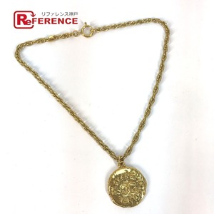 CHANEL Chanel Vintage цепь CC здесь Mark Logo монета колье Gold женский [ б/у ]