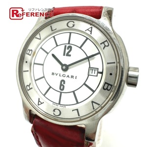 Bvlgari bulgari solo tempo Quartz Дата Смотрите Серебряные Дамы [Используются]