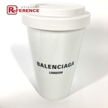 未使用 BALENCIAGA バレンシアガ 666275 ロゴ コップ カップ 蓋付き 食器 インテリア タンブラー ホワイト レディース【中古】_画像1