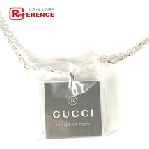 未使用 GUCCI グッチ 223514 ロゴ スクエアプレート チェーン アクセサリー ネックレス シルバー メンズ.【中古】_画像1