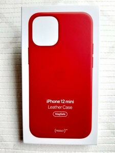 アップル純正 iphone12mini レザーケース　スカーレット