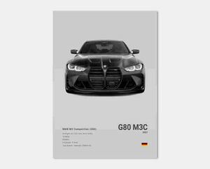 BMW G80 M3C A4サイズくらい　ポスター　（エンブレム、ガレージ、タペストリー、グッズ）