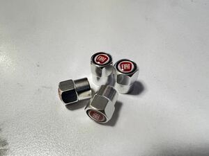  Fiat FIAT emblem air valve cap 4 piece set silver tire valve(bulb) 