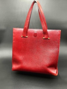 □ 【Cartier カルティエ】トートバッグ マストライン バック ワインレッド ビジネス ヴィンテージ 中古品 □