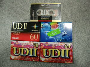 ★☆TDK SONY maxell ハイポジジョンカセット 計5本 SONY UX46×1本 TDK CD2-60R×1本 maxell UD2-64J×2本UD2・60(F)×1本 未開封☆★