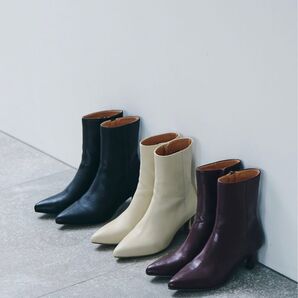 【Juze/ジュゼ】リサイクルレザーポインテッドミドルブーツ L