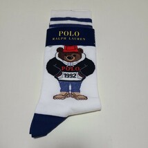 Polo Ralph Lauren ベア 1992 ラインソックス 靴下 ラルフローレン 25~27センチ ポロベア_画像1