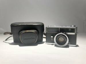 X4●minolta ミノルタ フィルムカメラ コンパクト HI-MATIC ハイマチック ROKKOR-PF 1:2 f=45ｍｍ 昭和 レトロ シルバー