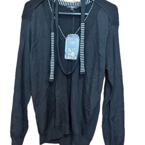 ICINOO HOMME ニットセーター 新品未使用 ブラック 薄手 ストール付 オシャレ