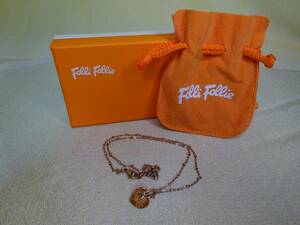  secondhand goods FOLLI FOLLIE/ Folli Follie Heart necklace pink gold color box attaching 