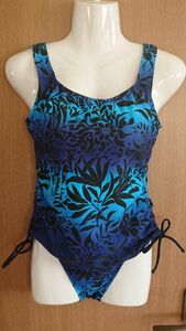 *NANNO* blue × black *li-f pattern. tankini swimsuit 2 point set *13L* made in Japan *