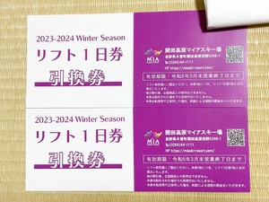 開田高原　マイア　スキー場　リフト1日券　2枚セット