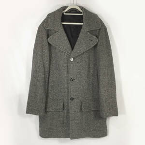  Armani koretsio-ni half coat wool gray series herringbone 52 single jacket Italy made ARMANI COLLEZIONI