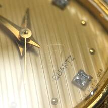 エルジン FK267 ゴールド 文字盤 4P石付 クオーツ レディース 腕時計 稼働品 ELGIN_画像10