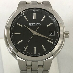 セイコー SBTM335 cal.7B62 セイコーセレクション ブラック 文字盤 デイト ソーラー メンズ 腕時計 稼働品 SEIKO