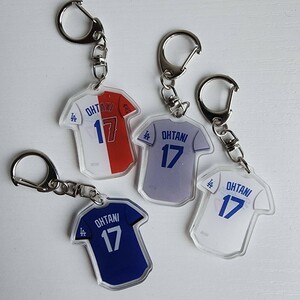 4点セット　新品　MLB　大谷翔平　ロサンゼルス ドジャース　エンゼルス　野球　ユニフォームキーホルダー　アクリル　LA　