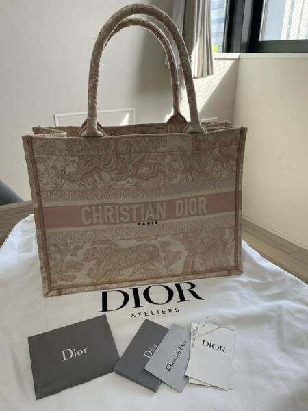 Christian　Dior ディオール　ブックトート　トートバッグ 　キャンバス 　ハンドバッグ 　トワルドジュイ柄　ピンク