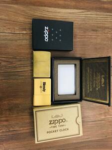 ライターボックスと時計の2個セット ZIPPO SOLID BRAS(L-IX),ZIPPO TIME TANK POCKET CLOCK