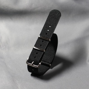 Nato 18mm black black SS* plating silver color tail pills strap army for military nylon band new goods 