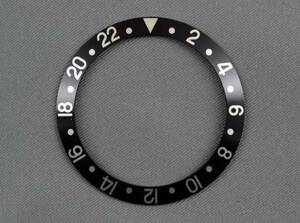 社外品　rolex　1675用 GMTマスター　ベゼルディスク　オイスター　ベゼル　ベセルインサート　ロレックス　黒　銀色数字　新品　社外品　