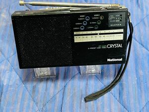 ★National　CRYSTAL R-266 クリスタル MW/NSB コンパクト短波ラジオ 6プリセット★