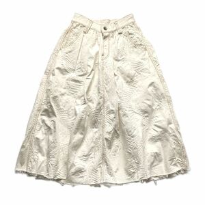 【美品】定価4.1万 unfil アンフィル 18SS jaquard denim gathered skirt OLD HAVANA ジャガード デニム ギャザースカート size:0/スカート