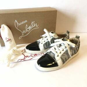 Christian Louboutin クリスチャンルブタン GONDOLIERE FLAT PAT/GLIT パテント×グリッター フラットシューズ ローカット スニーカー 35