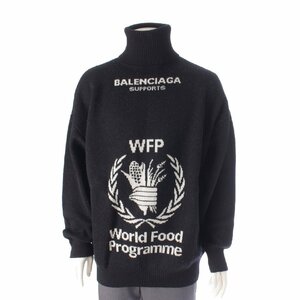 【バレンシアガ】Balenciaga メンズ 18年 WFP ロゴ タートルネック ウール ニット セーター ブラック XS 【中古】199700