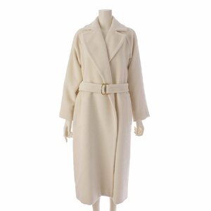 【マックスマーラ】Max mara　2022 アルパカ ヴァージンウール ベルト付き コート 101604836 ホワイト 38 【中古】【正規品保証】200539