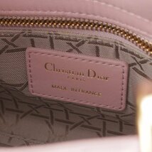 【クリスチャンディオール】Christian Dior　レディディオール ミニ カナージュ レザー 2WAYハンドバッグ ピンク 【中古】200346_画像7