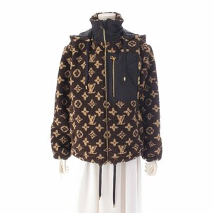 【ルイヴィトン】Louis Vuitton　23AW モノグラム フリースパーカー ボアジャケット 1AAKAU ブラウン 34 【中古】【正規品保証】201158