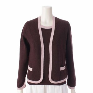 [ Chanel ]Chanel 02A cashmere knitted ensemble tops & cardigan P20298 Brown 42 [ used ][ regular goods guarantee ]197368