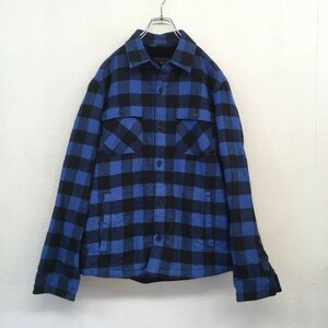 ヤＭ1466　XL 　青チェック　裏ボア UNIQLO バッファローチェック ジャケット シャツ