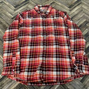 ヤM1562 オレンジ チェック柄 XL　UNIQLO チェック 裏ボア シャツ ジャケット