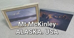 #アラスカ マッキンリー山、チュガッチ山地 ポストカード写真 2枚、フレーム1個付 新品