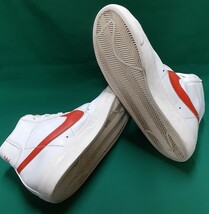 最値!定13200円!70's復刻!名作ビッグスウォッシュ!NIKE ブレザー 77高級レザー スニーカー!ナイキアイコンカラー!ホワイト×オレンジ!白 27_画像4