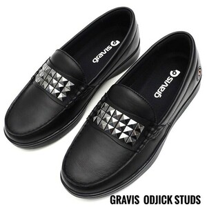  most price! new goods!.11000 jpy! masterpiece hybrid casual! Gravis (gravis)ojek studs slip-on shoes Loafer sneakers! black 25.5
