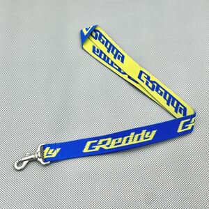 希少/非売品 GReddy ネックストラップ（ブルー/イエロー)　【正規品/未使用品/当時物/TRUST/トラストグレッディ/レア品/非売品】