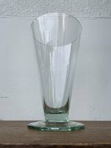 アイス コーン型 ガラス フラワー ベース 円錐型 花瓶 花入 花器 美品 大型_画像5