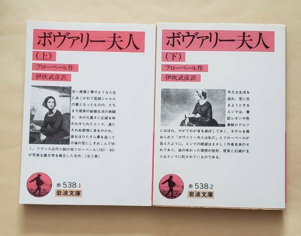 【即決・送料込】ボヴァリー夫人　岩波文庫　上下巻セット　フローベール／作　伊吹武彦／訳