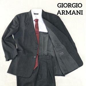 美品 GIORGIO ARMANI スーツセットアップ グレーストライプ L