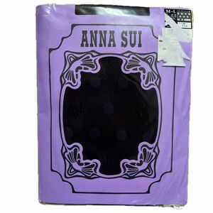 【新品】ANNA SUIアナスイバタフライドット柄　プラム　70デニール カラータイツ