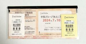 京阪グループ　株主優待乗車券　諸施設株主優待　有効期限2024年7月10日