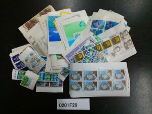 0201F29 日本切手　記念切手　切手趣味週間　お年玉　ふみの日等　使用済み　印付き　ブロック等まとめ