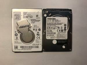 中古パーツ 2.5 インチ SATA 内蔵ハードディスク 厚さ7mm 500GB HDD 7200RPM 2台セット売り 正常品 500(7200)-2