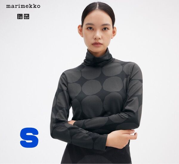 ユニクロ マリメッコ ヒートテックタートルネックT ダークグレー S
