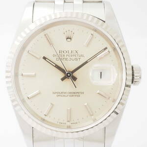 ロレックス オイスターパーペチュアルデイトジャスト Ref,16234 ROLEX OYSTER DATEJUST Cal,3135 自動巻 シルバー男性[X132532-BT1