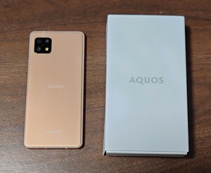 美品 シャープ AQUOS sense6s 5G 本体4GB/64GB 【ライトカッパー】箱付